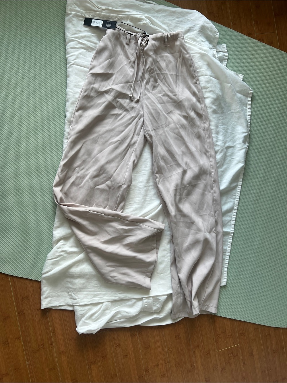 Fashion Nova Blush Pink Drawstring Wide-Leg Pants